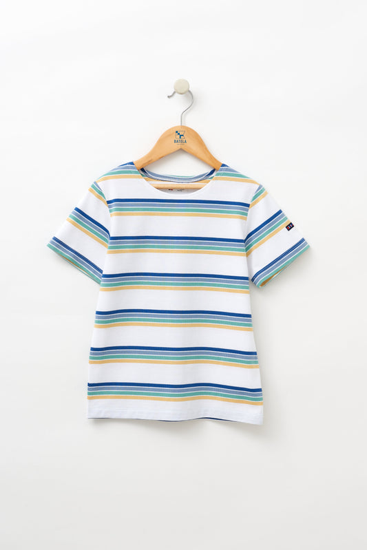 Boys' short-sleeved striped cotton Marseillaise T-shirt - N2208 OUTLET