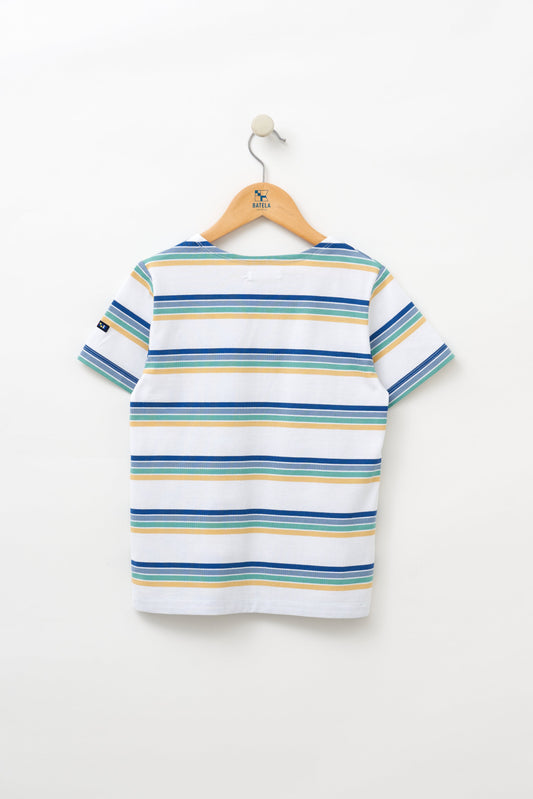 Boys' short-sleeved striped cotton Marseillaise T-shirt - N2208 OUTLET