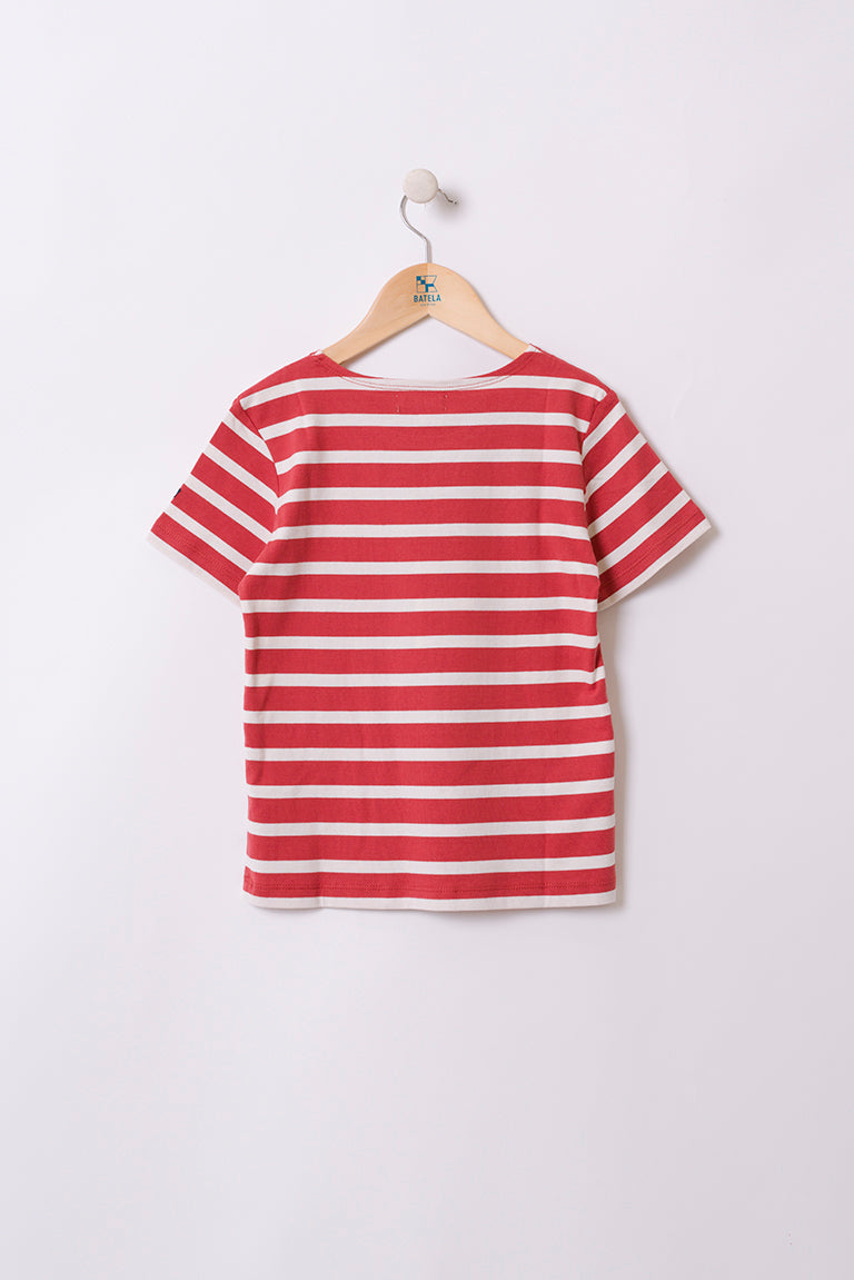 Boys' short-sleeved striped cotton Marseillaise T-shirt - N2208 OUTLET