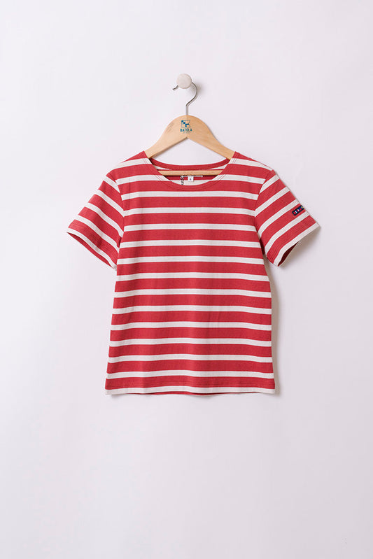 Boys' short-sleeved striped cotton Marseillaise T-shirt - N2208 OUTLET