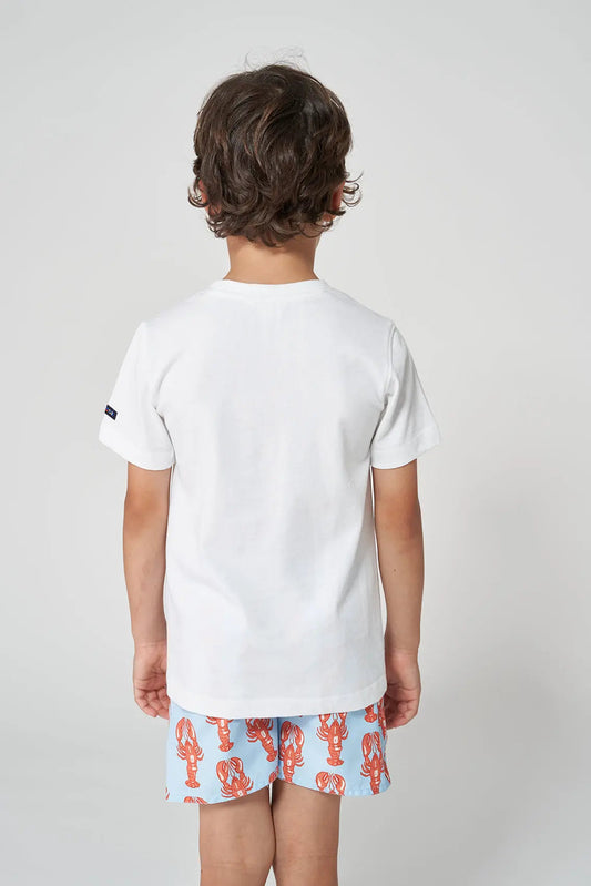 Short-sleeved cotton pocket surf t-shirt