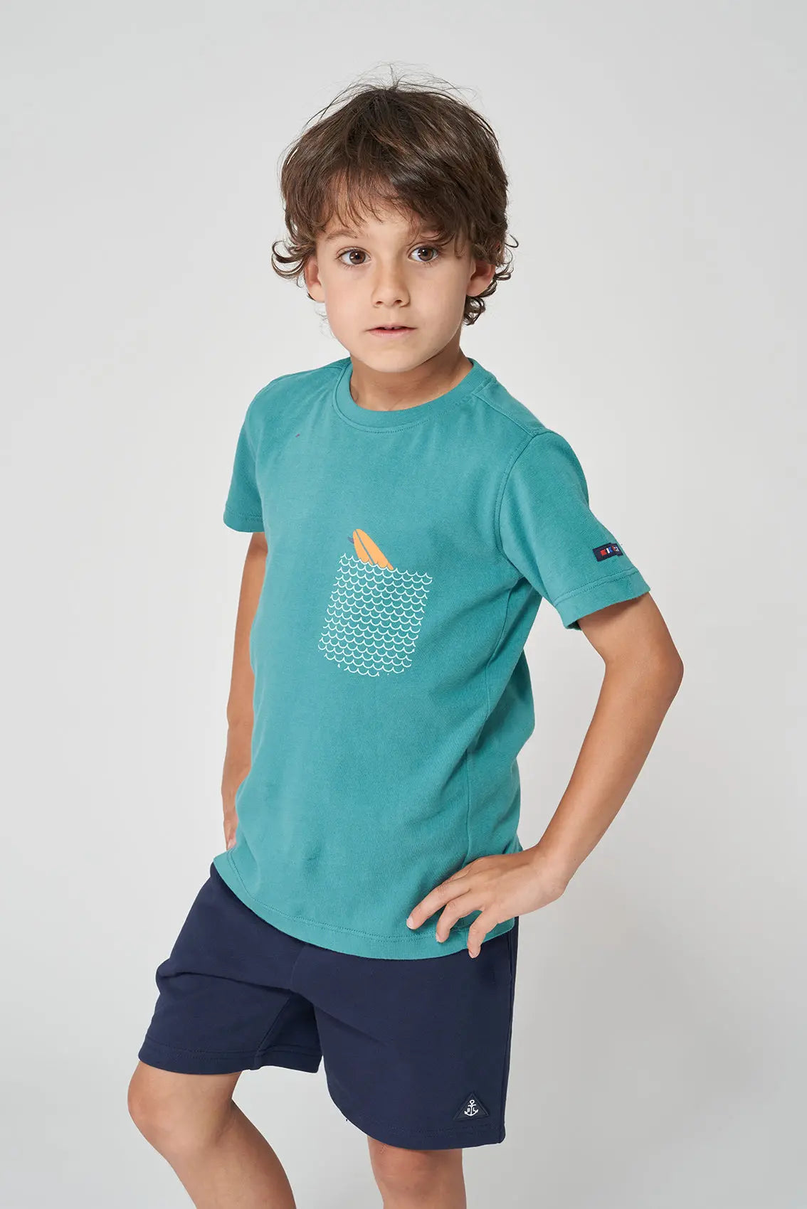 Camiseta manga corta algodón bolsilo surf