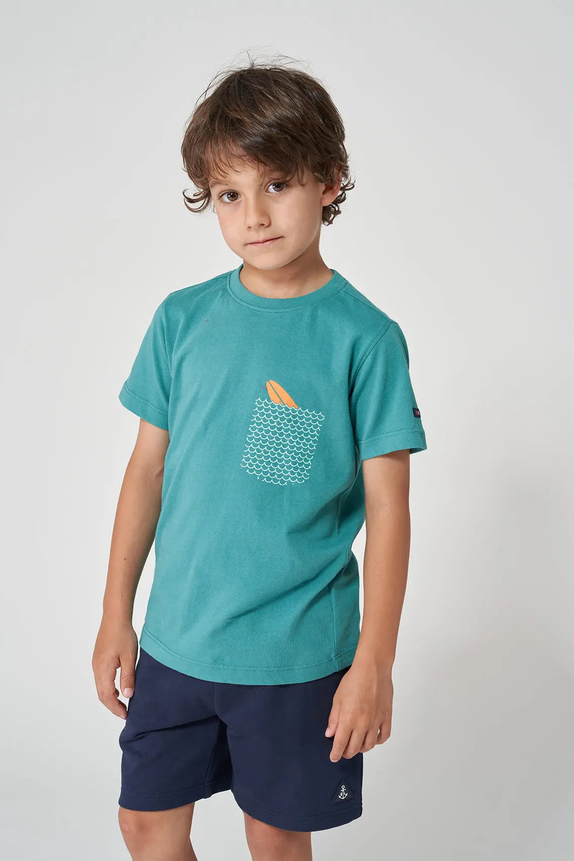 Camiseta manga corta algodón bolsilo surf