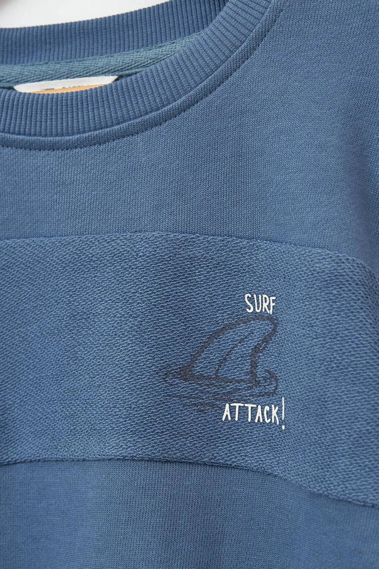 Cotton jersey with surf illustration
