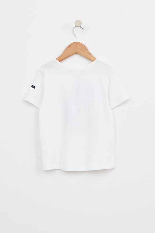 Short-sleeved cotton T-shirt with corals