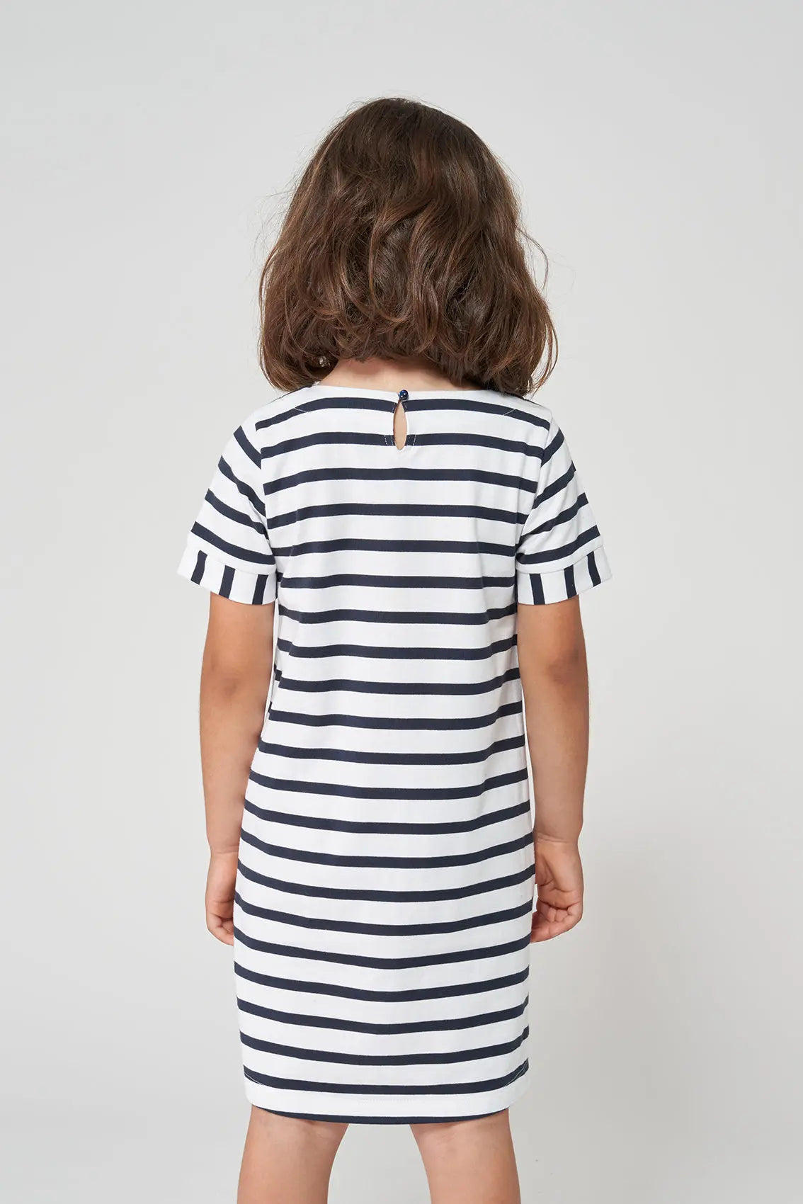 Robe marinière à  manches courtes rayée en jersey