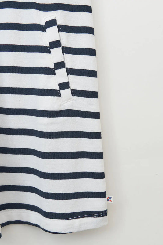 Vestido de algodón a rayas y bolsillos