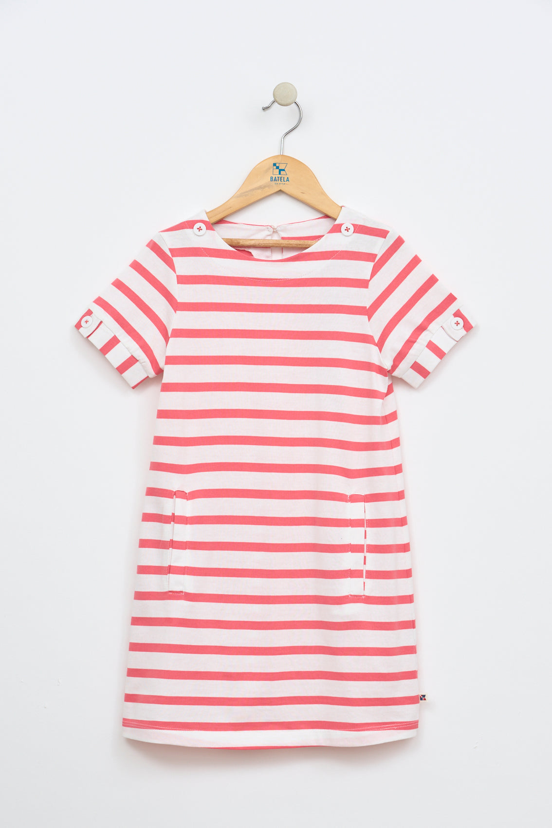 Robe marinière à  manches courtes rayée en jersey