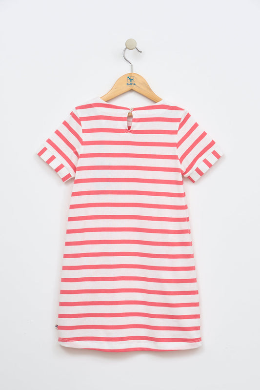 Vestido de algodón a rayas y bolsillos
