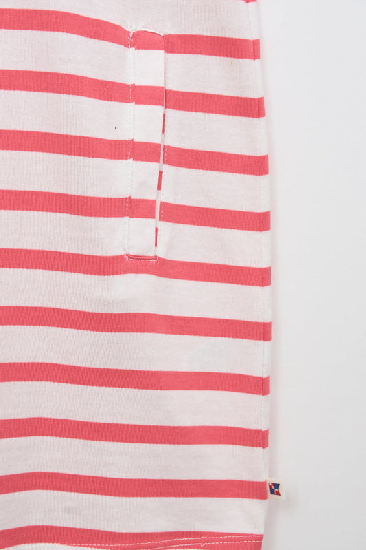 Vestido de algodón a rayas y bolsillos