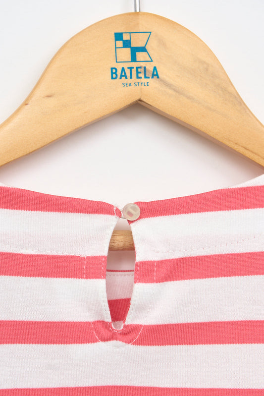 Vestido de algodón a rayas y bolsillos