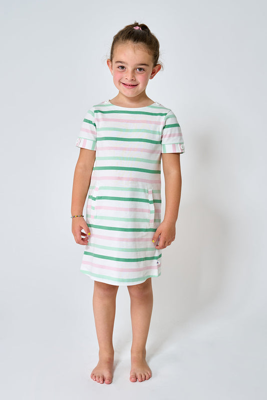 Striped dress with front pockets