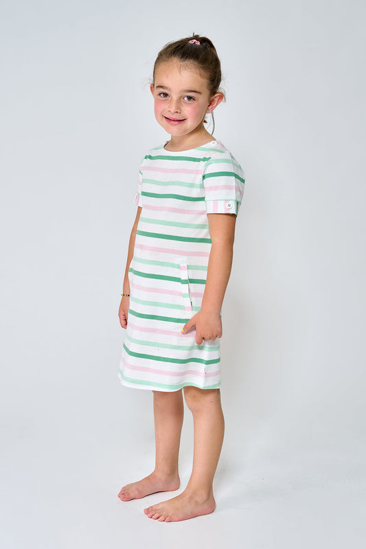 Striped dress with front pockets