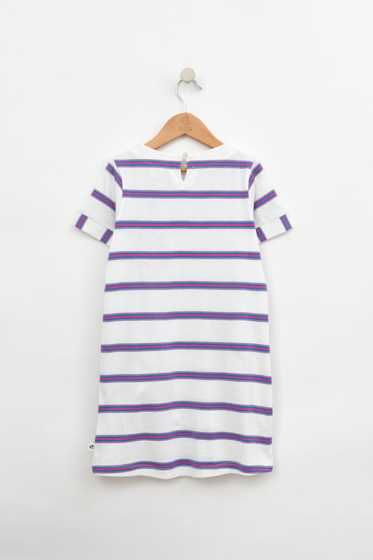 Vestido de algodón a rayas y bolsillos