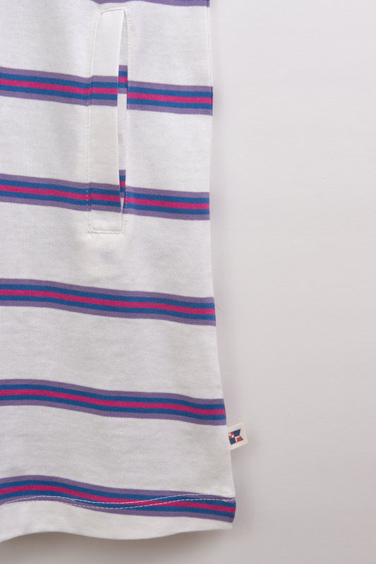 Vestido de algodón a rayas y bolsillos