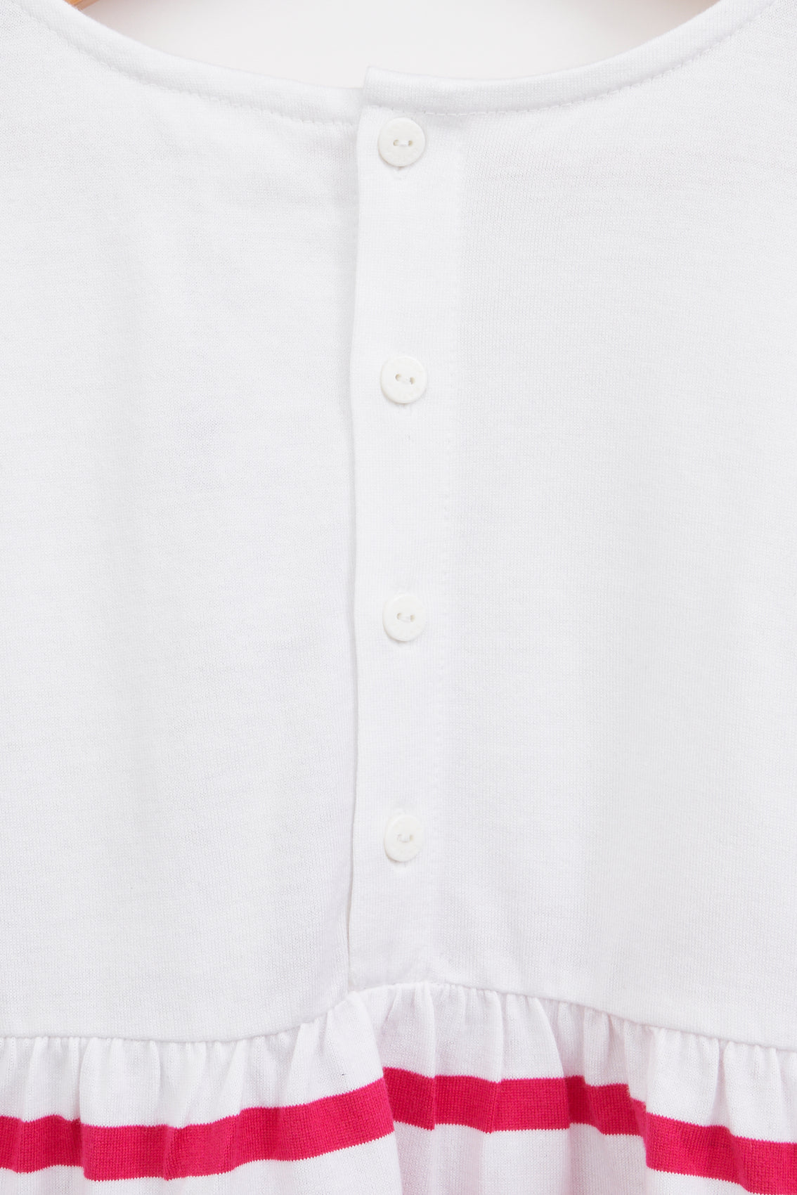 Girl's dress in plain and striped cotton
