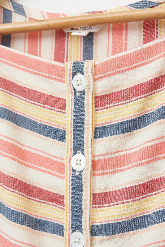 Girl's dress in striped viscose