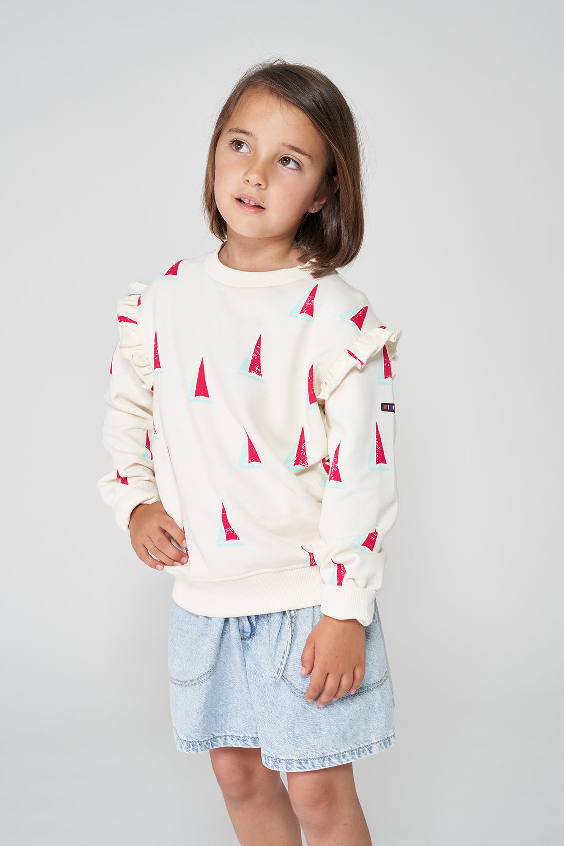Girl's cotton terry sweater or sweatshirt