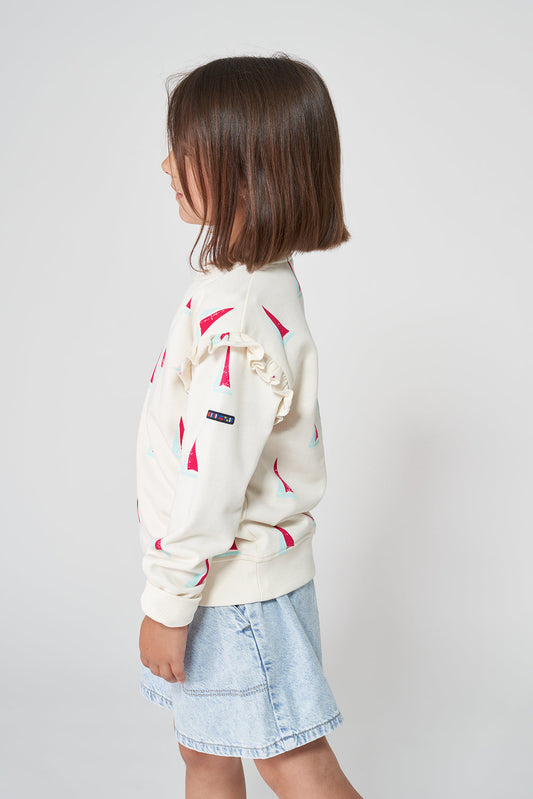 Girl's cotton terry sweater or sweatshirt
