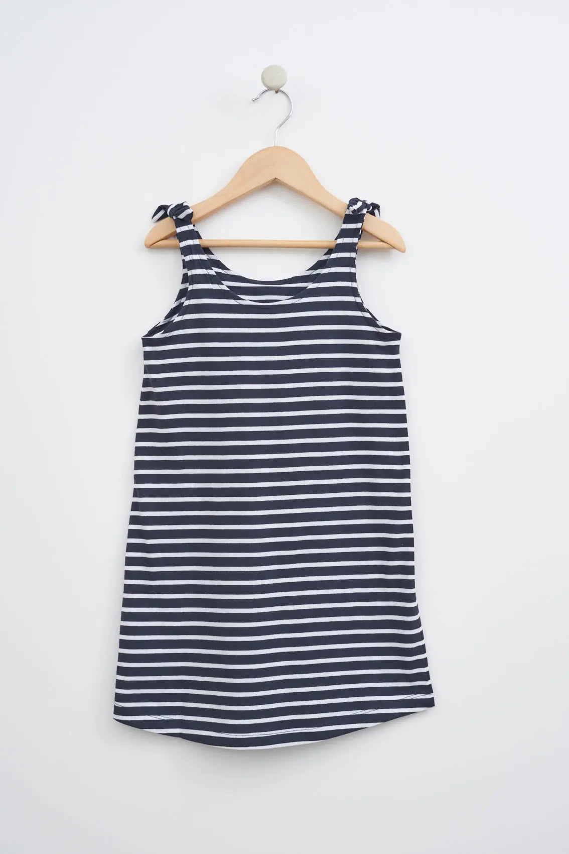 Vestido algodón a rayas niña con bolsillos