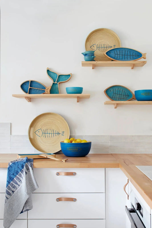 Set de tres cuencos de madera pez Batela