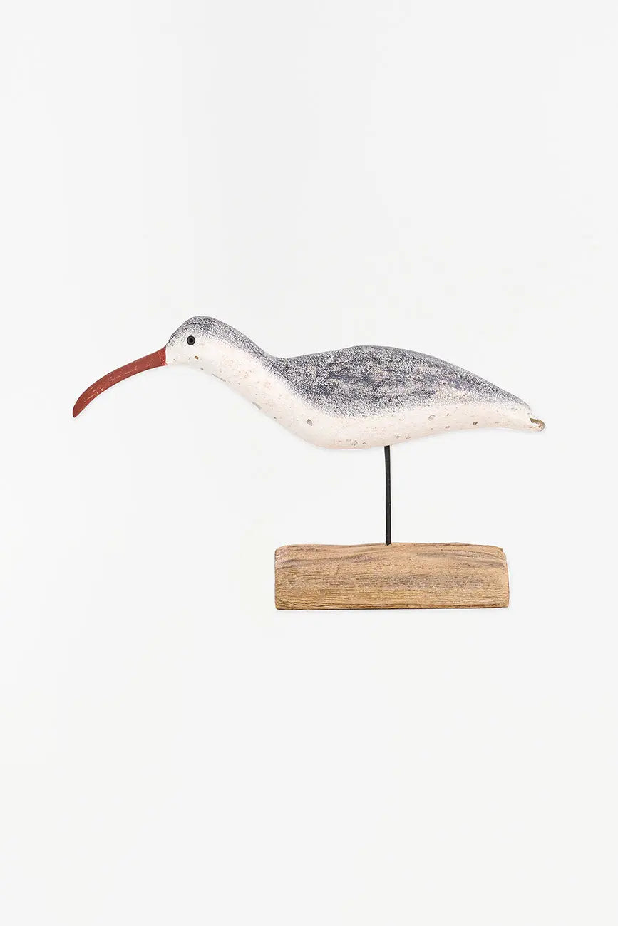 Original wooden figure of a coastal bird