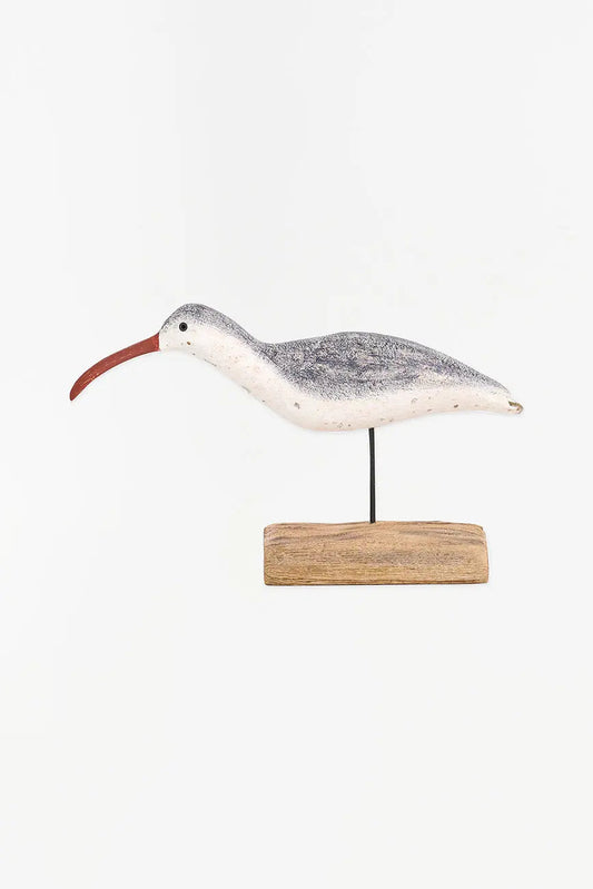 Figura de madera de un ave costera