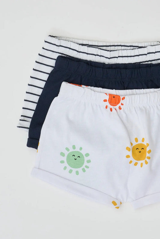 Pack of 3 baby pants in 100% cotton