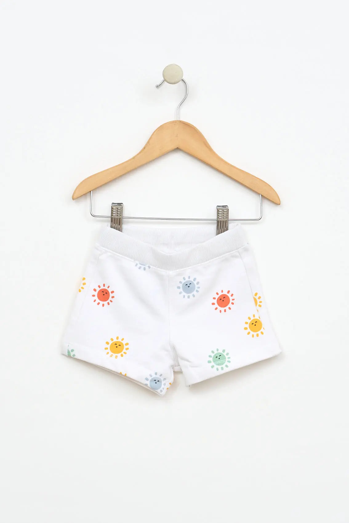 Printed terry cotton baby shorts