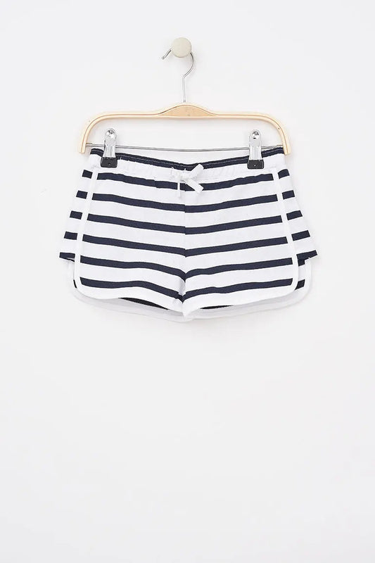 Striped cotton shorts