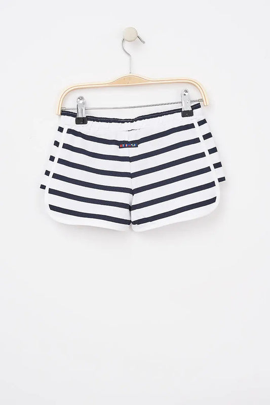 Striped cotton shorts