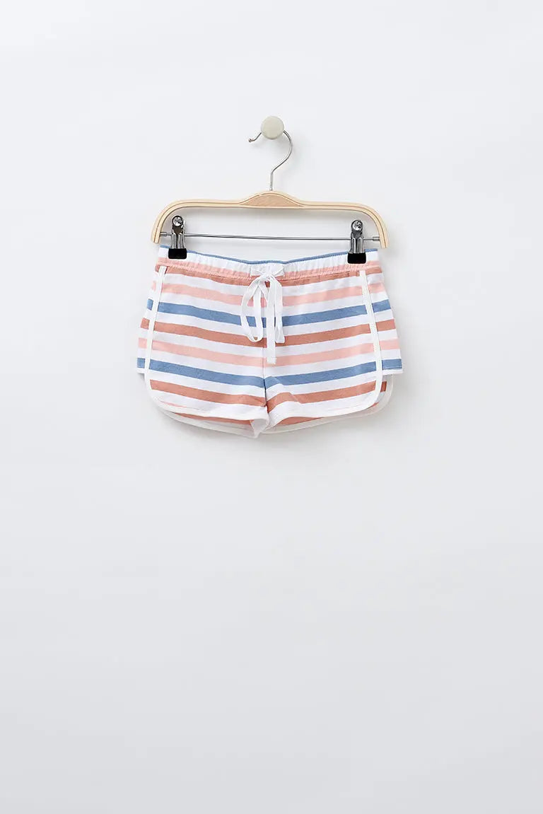 Striped cotton shorts