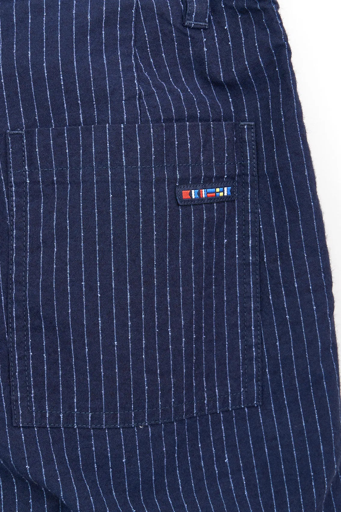 Indigo fine stripe pants