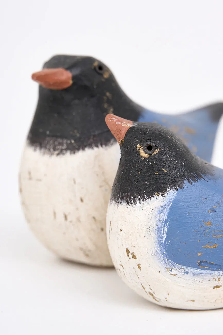 pájaro de madera con toque envejecido
