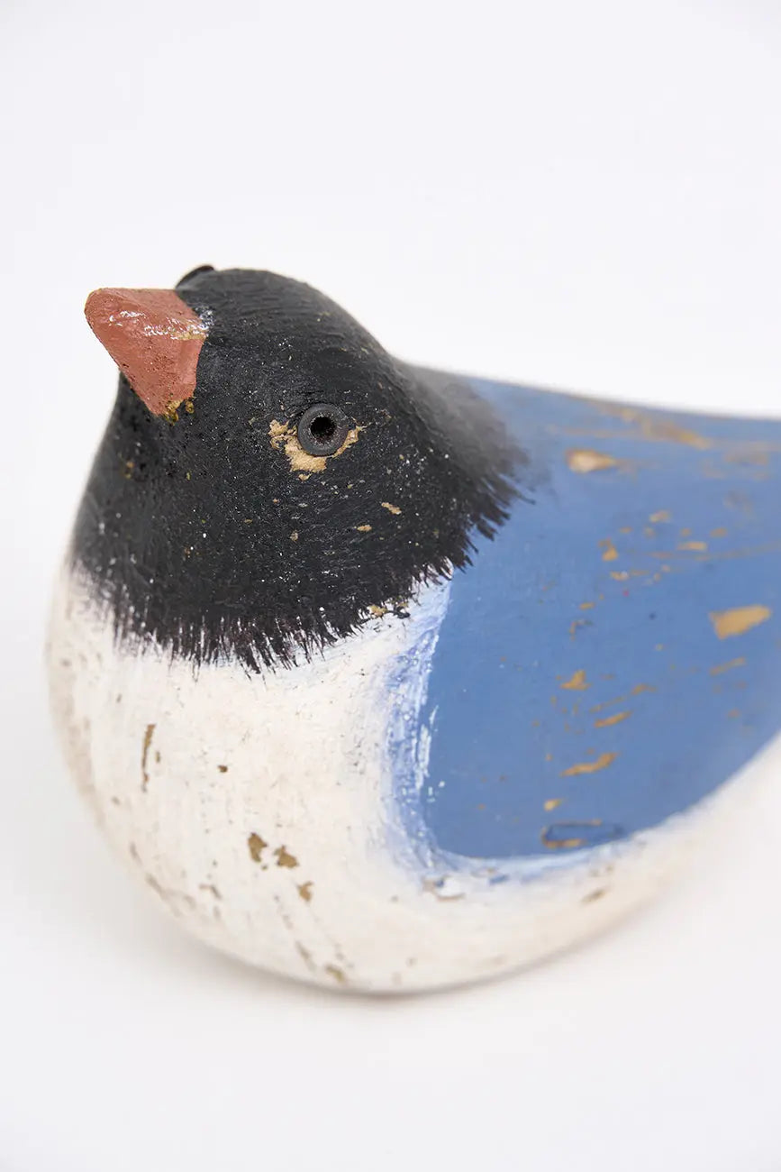 pájaro de madera con toque envejecido