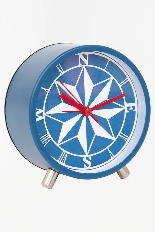 Petite horloge de table avec rose des vents