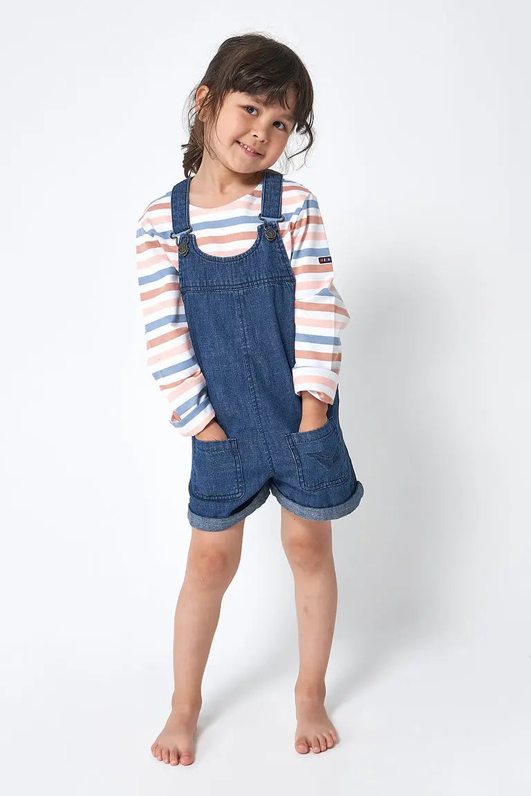 Girl's denim dungarees shorts