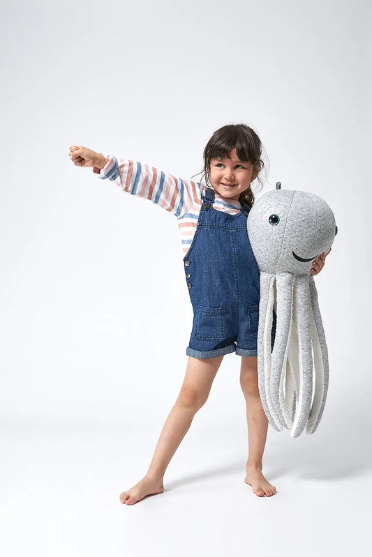 Girl's denim overalls and shorts