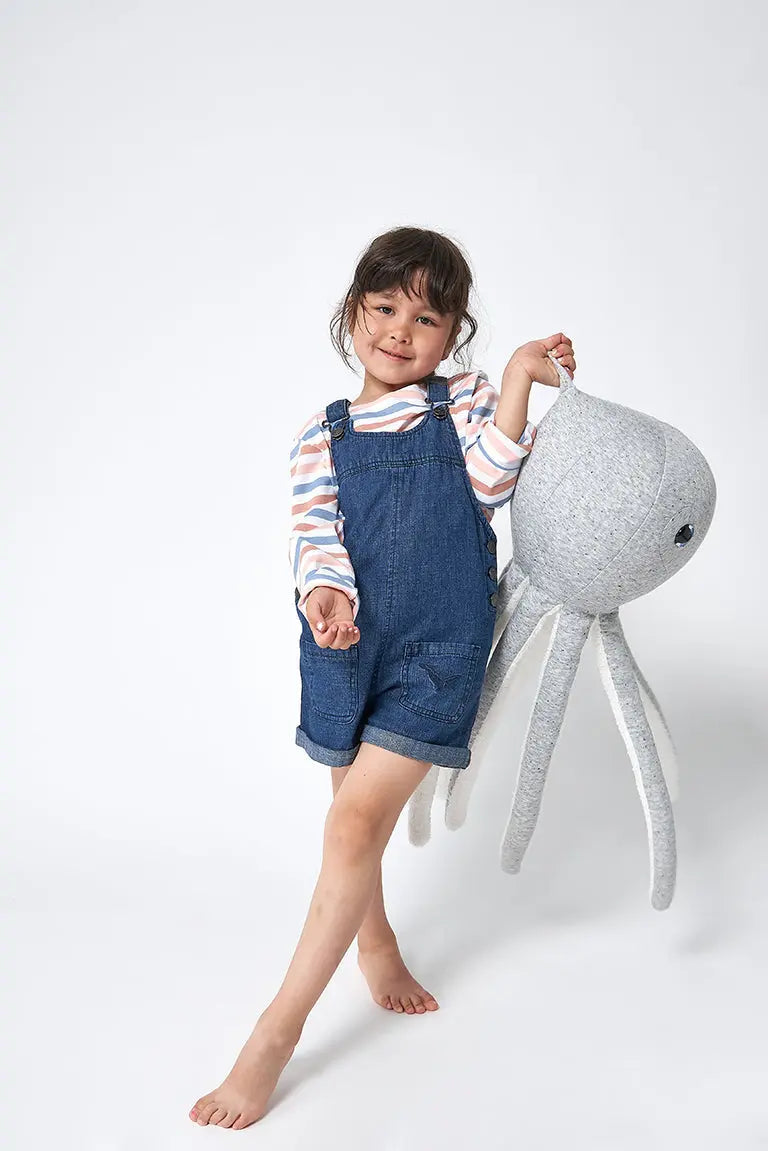 Girl's denim dungarees shorts