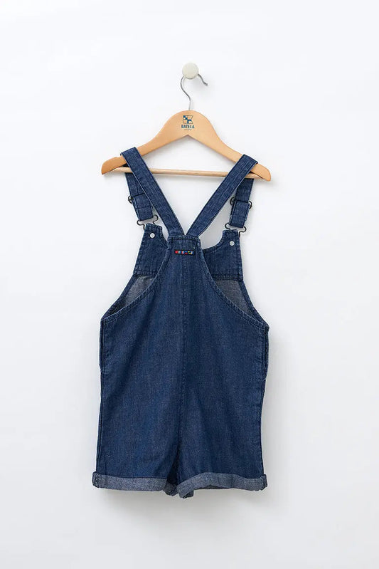 Girl's denim overalls and shorts
