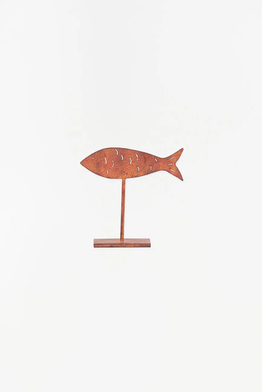 Pez decorativo en hierro con base