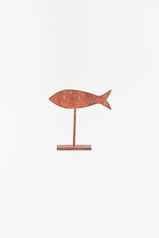 Pez decorativo en hierro con base
