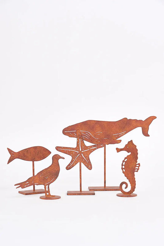 Pez decorativo en hierro con base