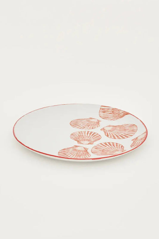 Grande assiette en céramique avec coquilles Saint-Jacques
