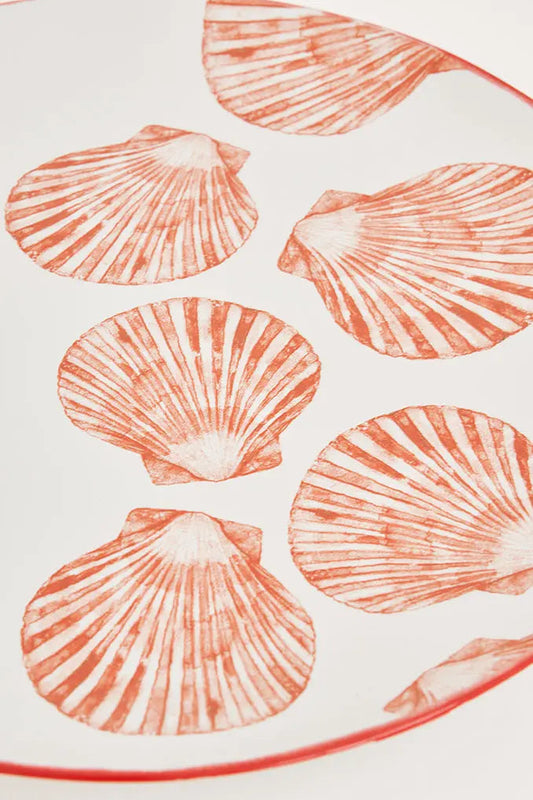 Grande assiette en céramique avec coquilles Saint-Jacques
