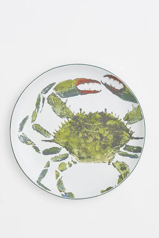 Grande assiette en céramique avec crabe
