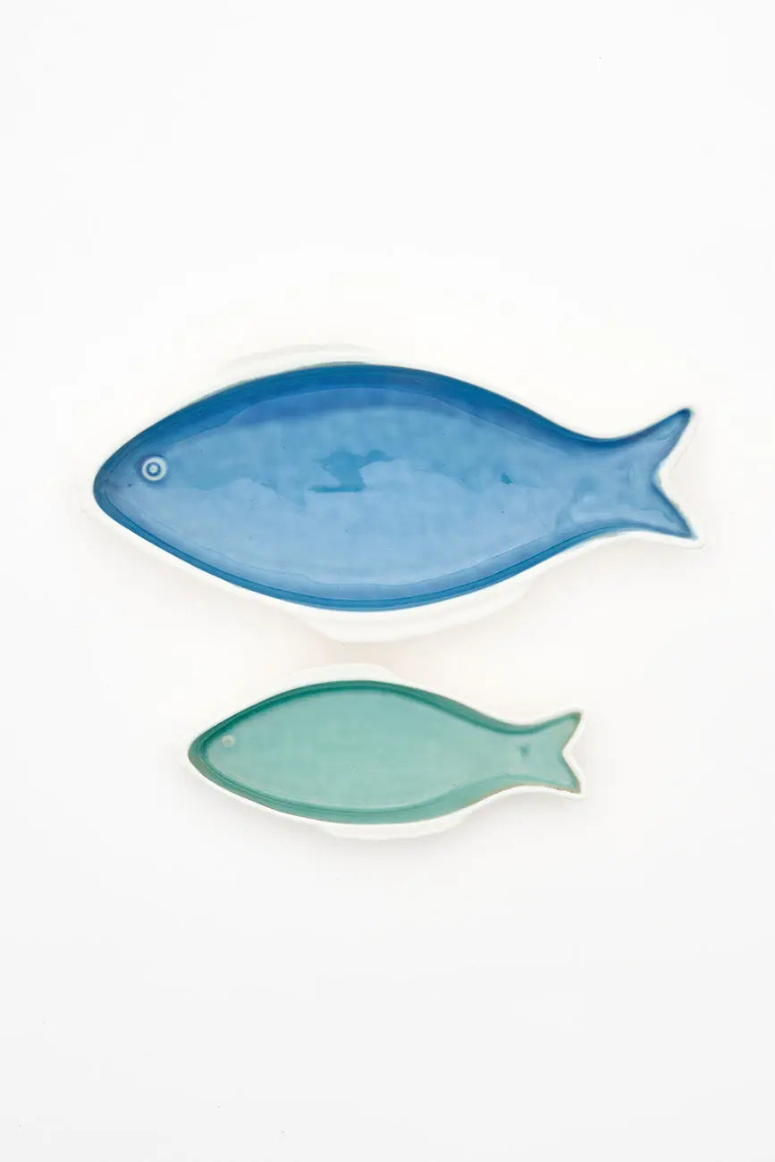 Plato en porcelana forma de pez