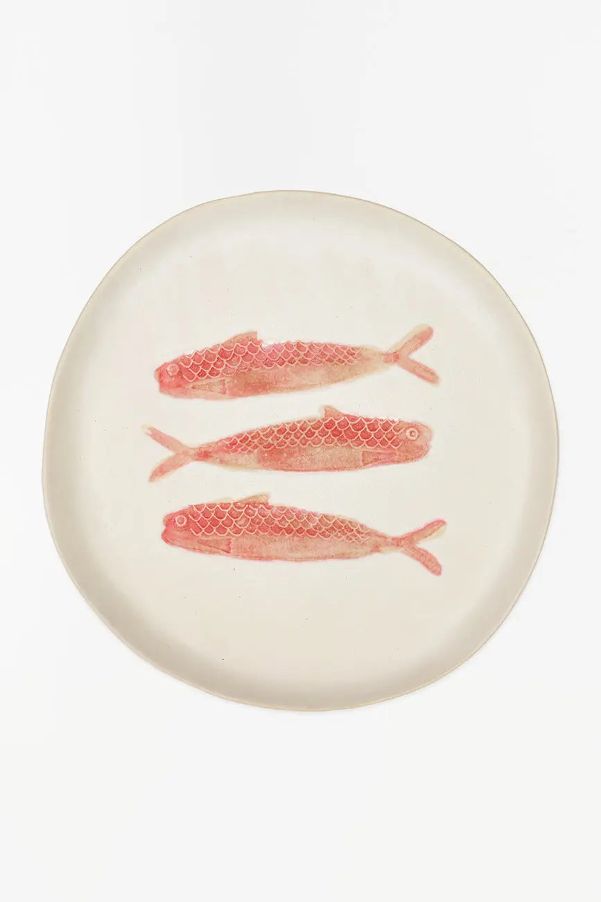 Plato grande con peces en cerámica
