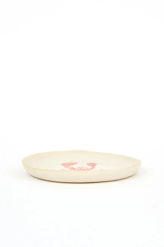 Plato mediano en cerámica con langosta