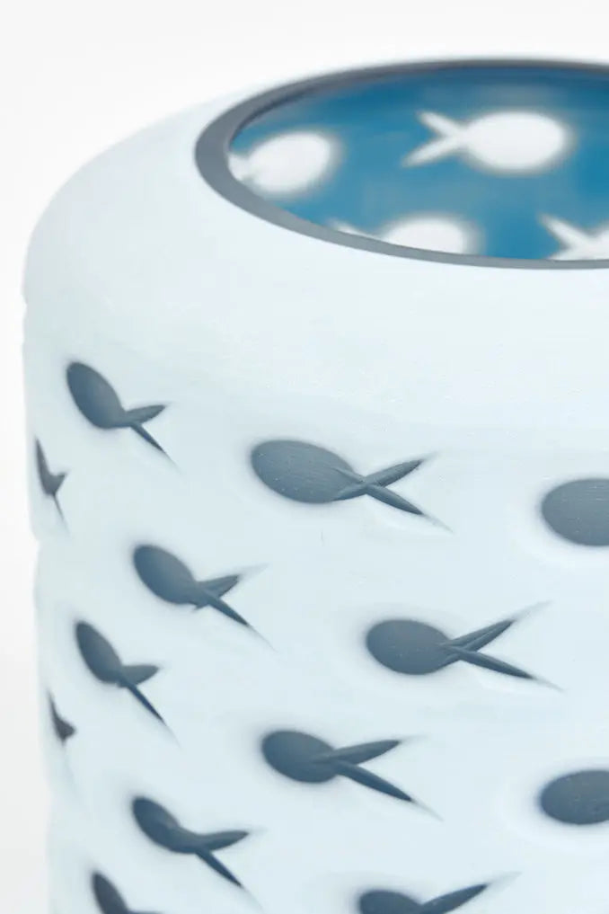 Porta velas de cristal con peces grande Batela Deco 2024